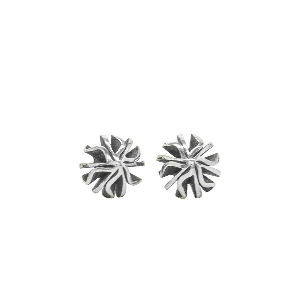 Big Black Coral Studs