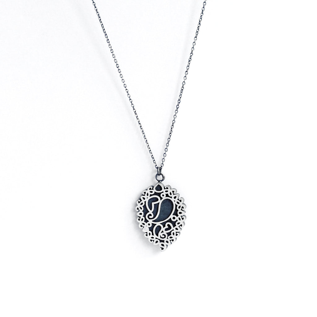 Zahra Oxidised Tear Drop Pendant