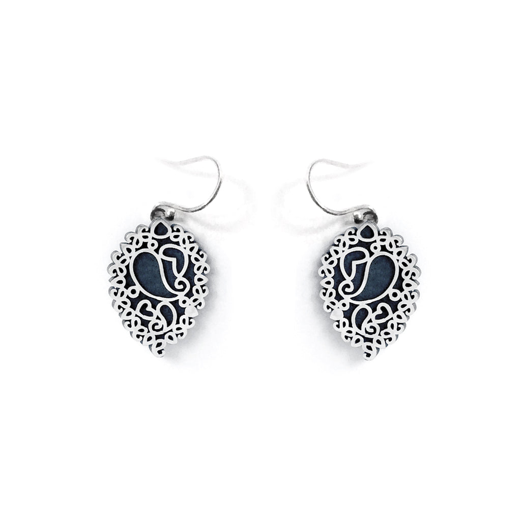 Zahra Oxidised Tear Drop Earrings