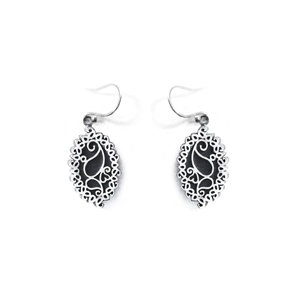 Zahra Oxidised Marquise Earrings