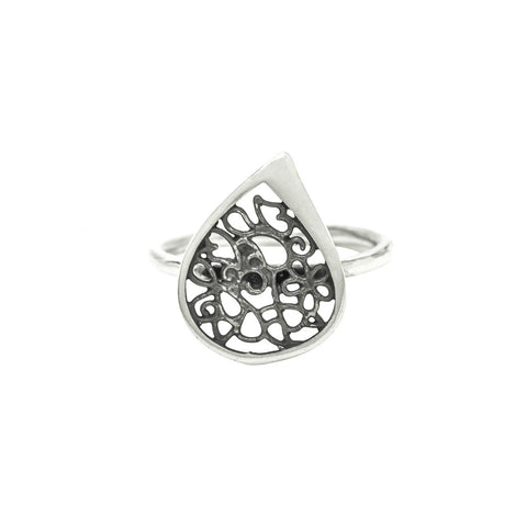 Tear Drop Filigree Ring